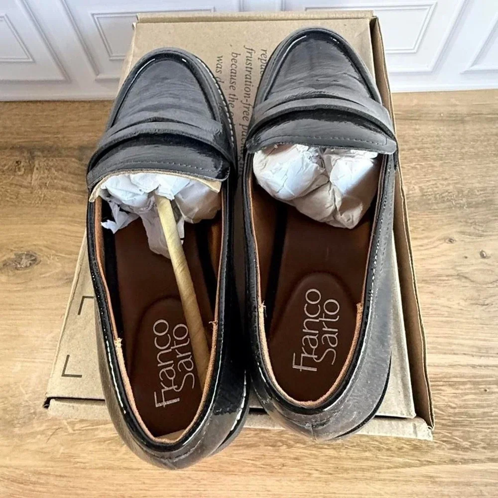 Franco Sarto black loafers, Size US 8 wide